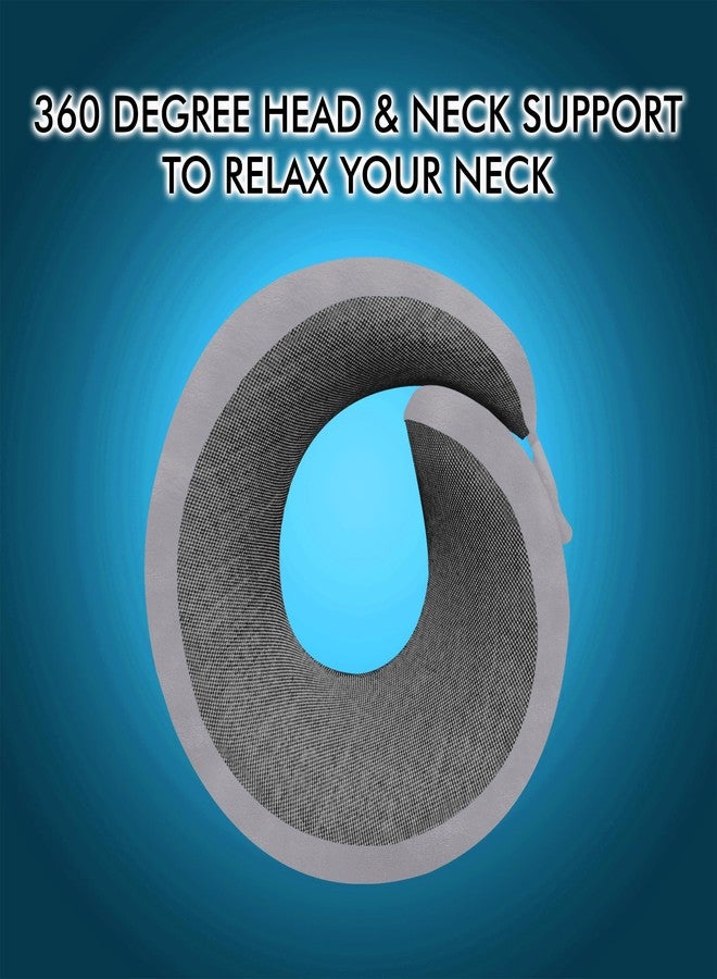 GREELI Premium Memory Foam Neck Pillow for Travel, Compact & Portable Airplane Travel Pillow Combo with Soft Eye Mask and Carry Bag. (Grey) - Image 4